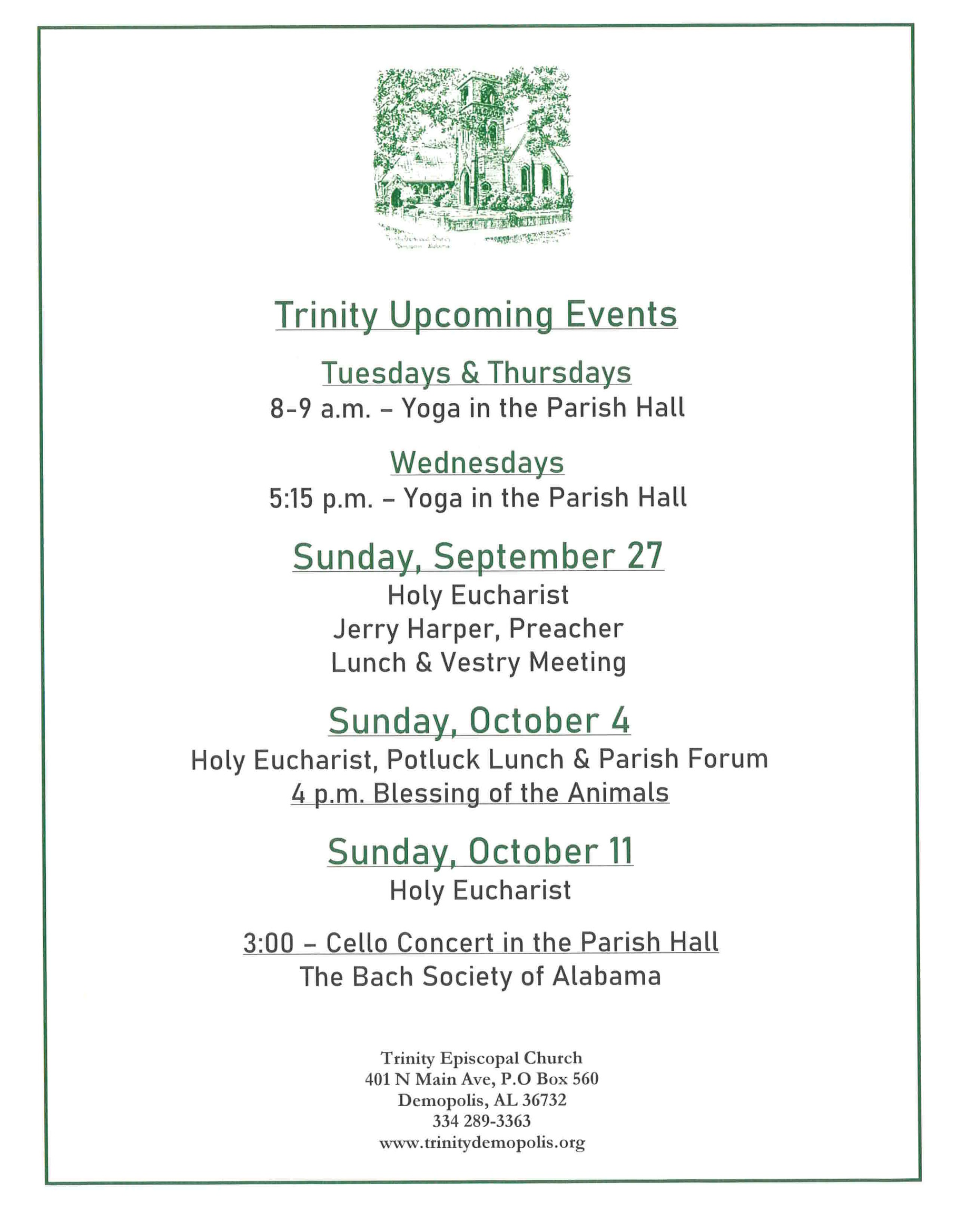 Events Sept 27 Oct 11
