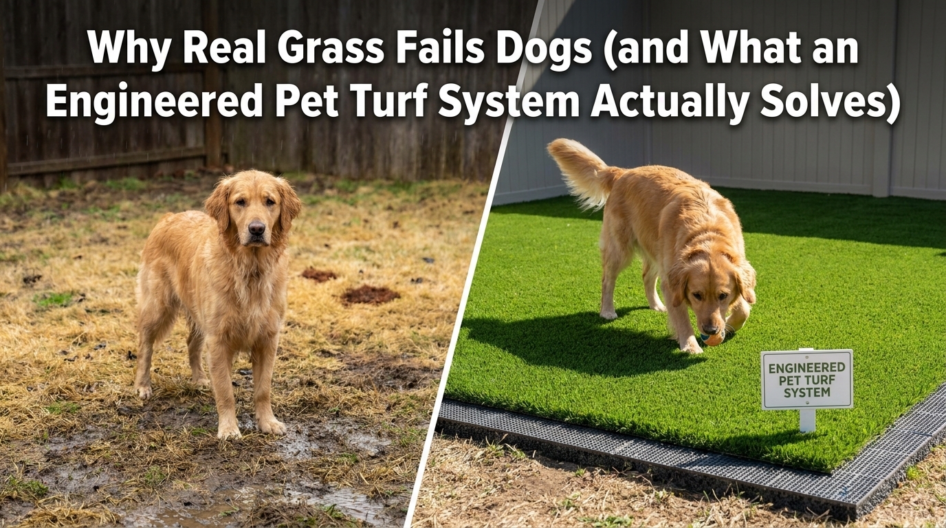 Why Real Grass Fails Dogs (and What an Engineered Pet Turf System Actually Solves)