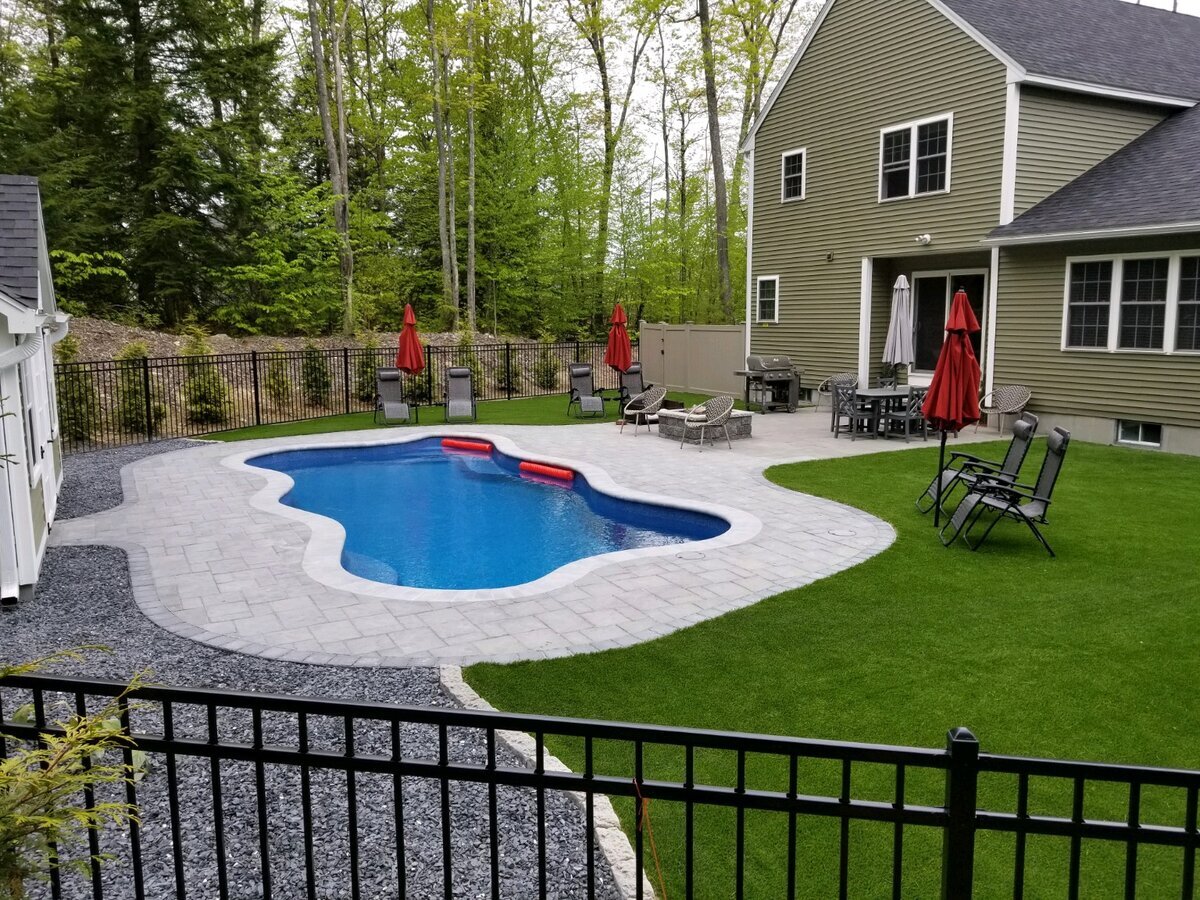 Boston backyard turf around pool