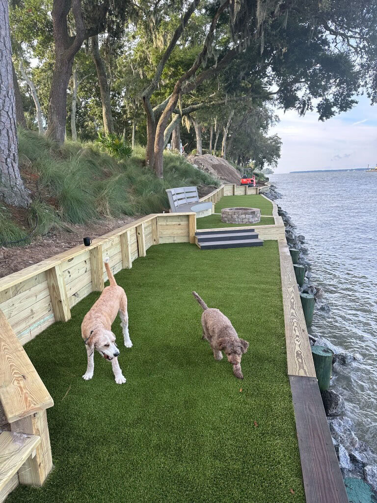 Artificial Turf Backyard Lakefront