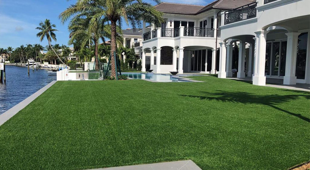 Artificial Turf Backyard Waterfront