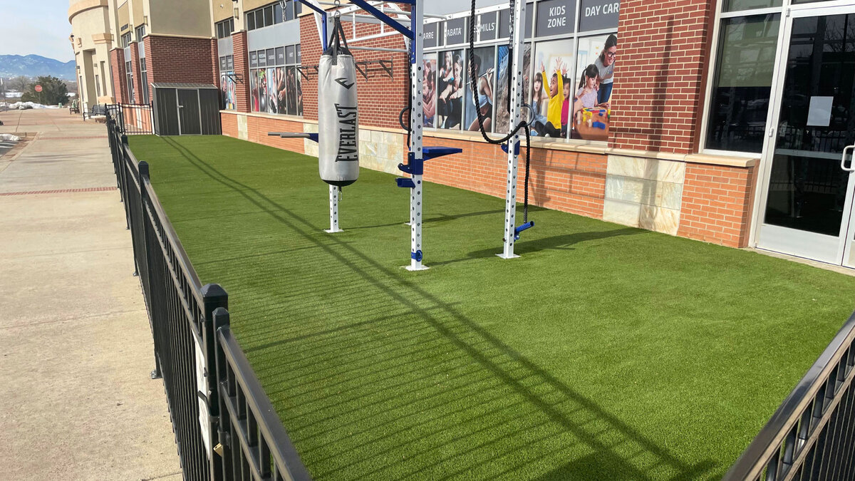 Artificial turf commercial boxing area