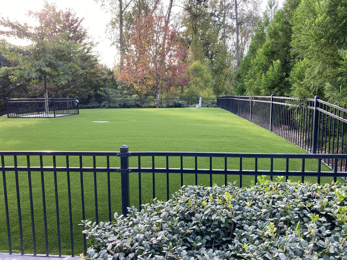 Artificial turf commercial dog park
