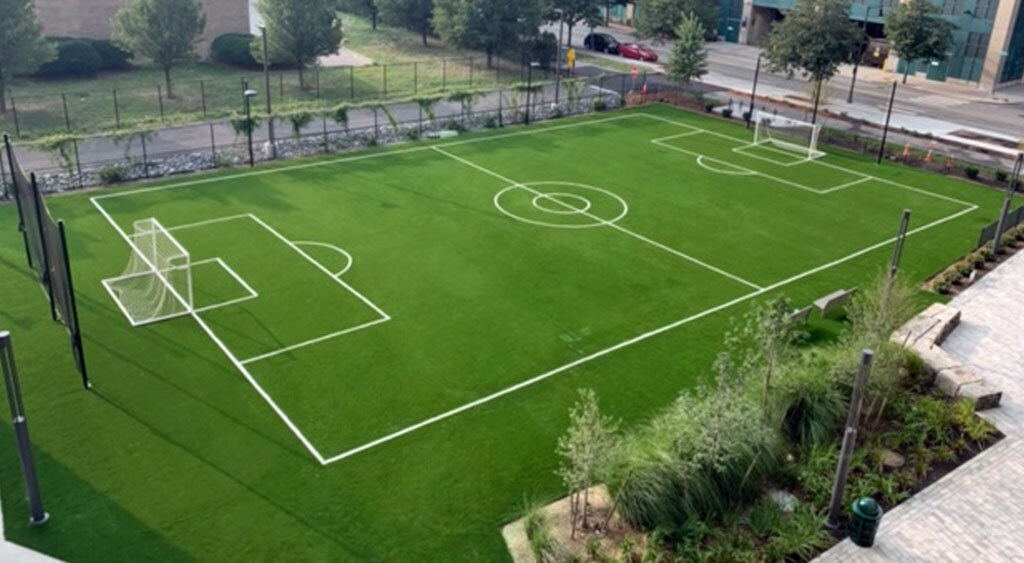 Artificial turf commercial sports field