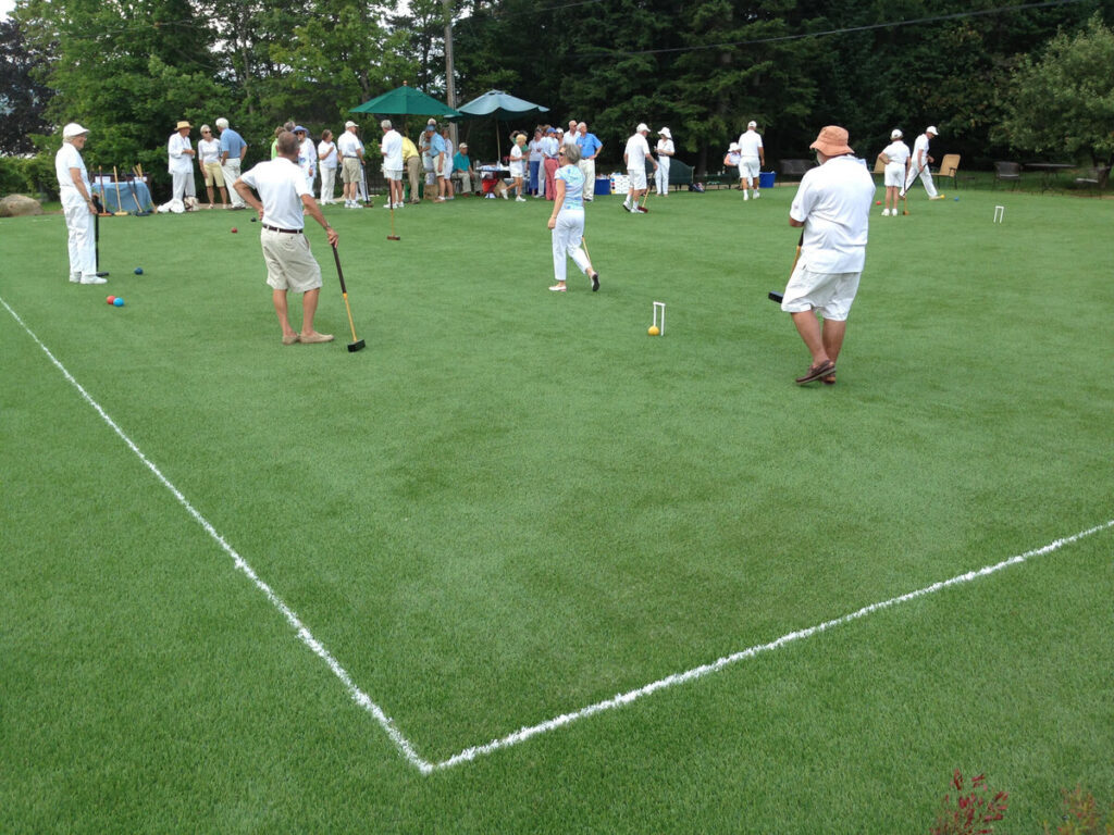 Artificial turf croquet field