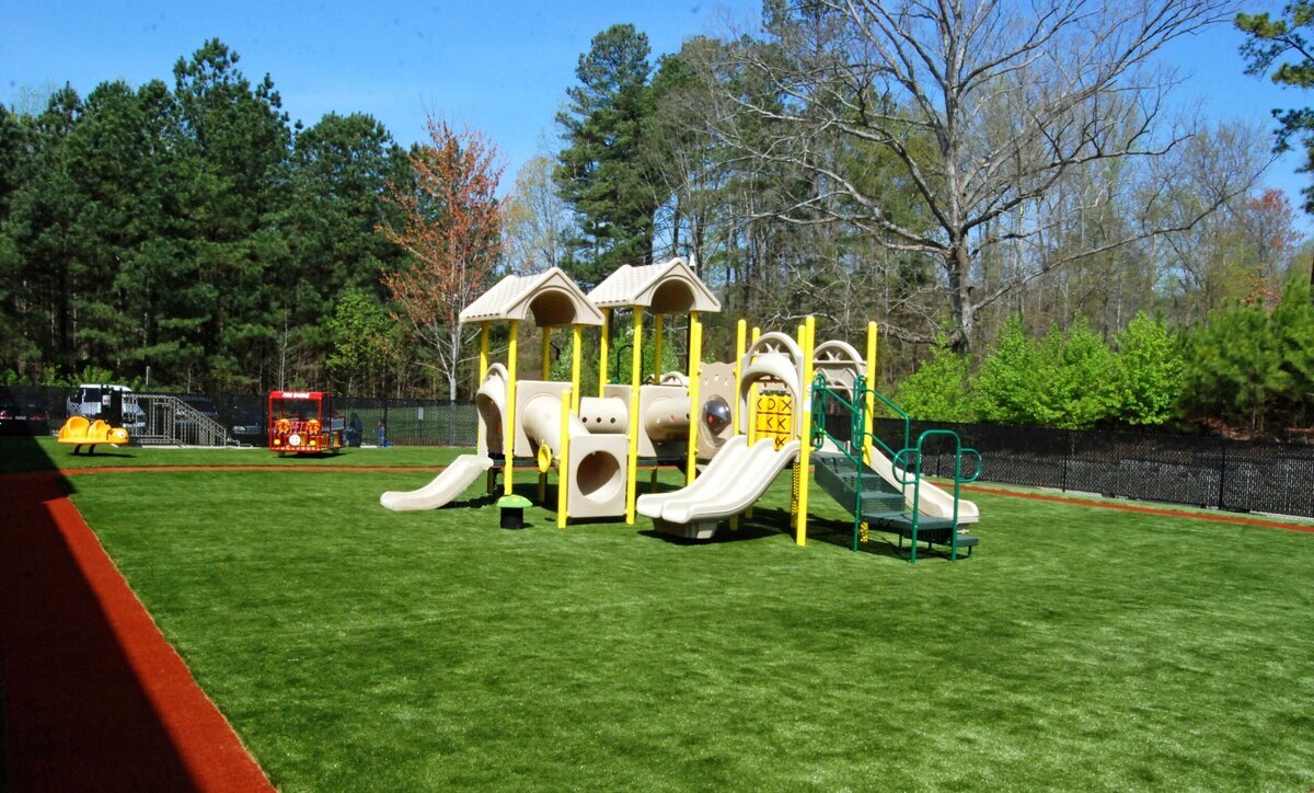 Artificial turf daycare play area