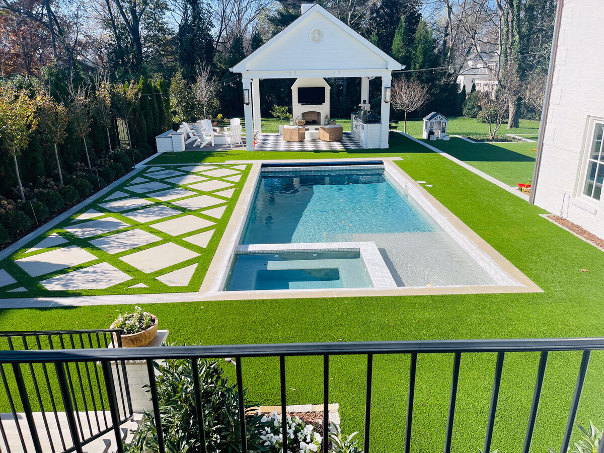 Artificial Turf Lawn Pavers Pool