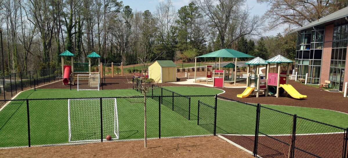 Artificial turf school play area
