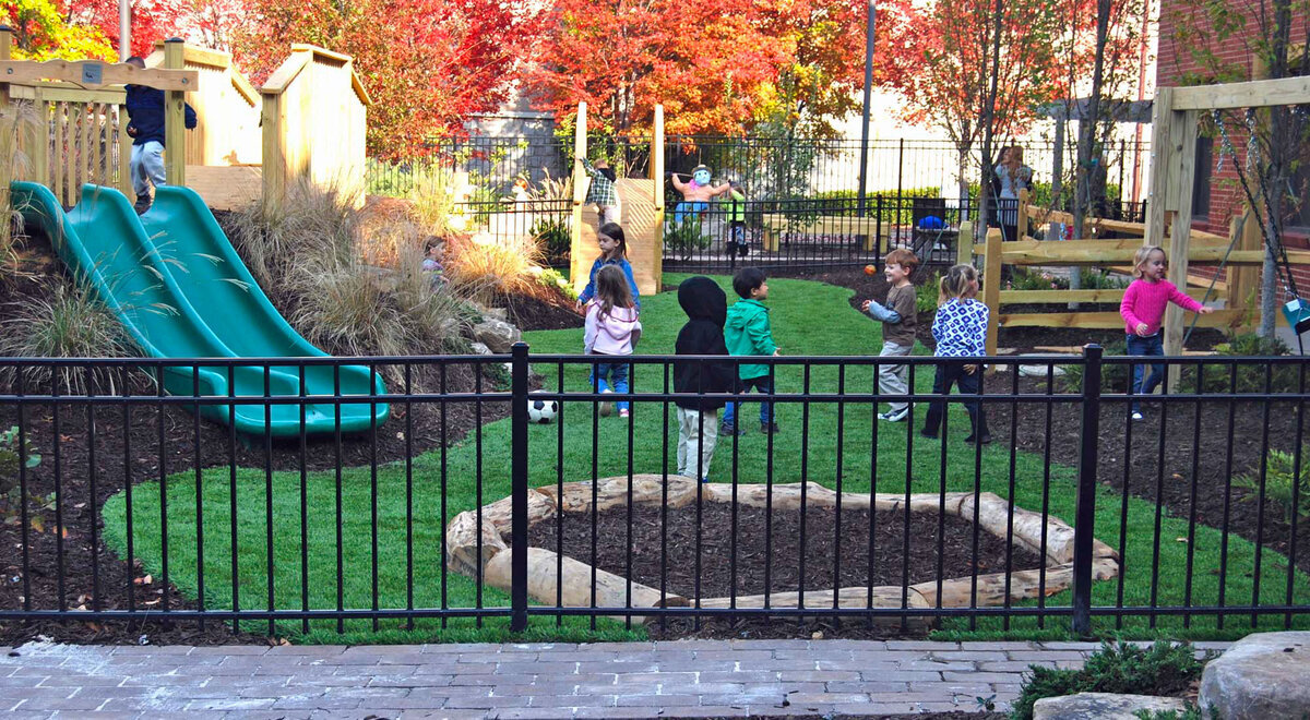 Artificial turf school playground kids