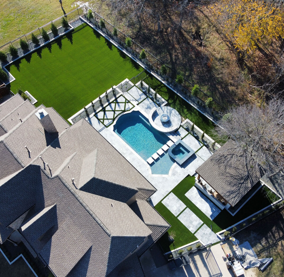 Drone image Synthetic Turf Lawn Dallas