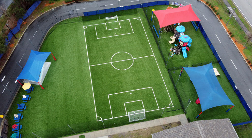 Synthetic grass commercial play complex