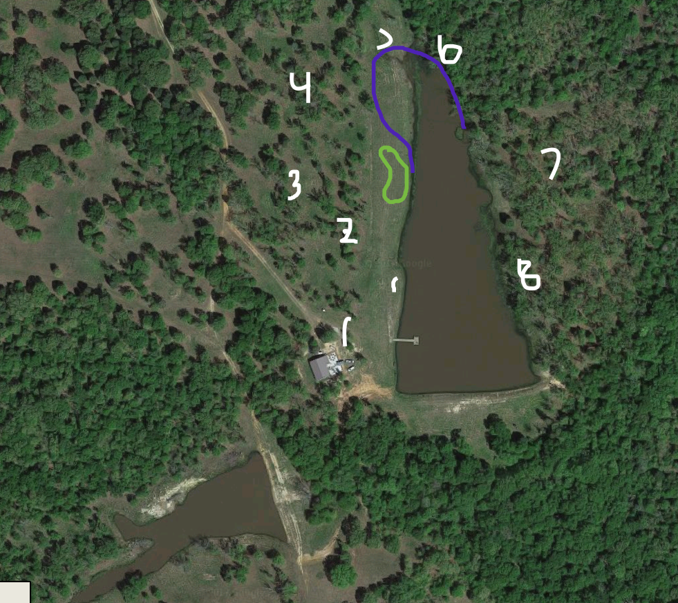 Backyard Golf Green location with 8 tee boxes