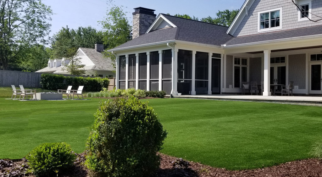 Rear Lawn Fake Grass Fire Pit Grass365 Lexington