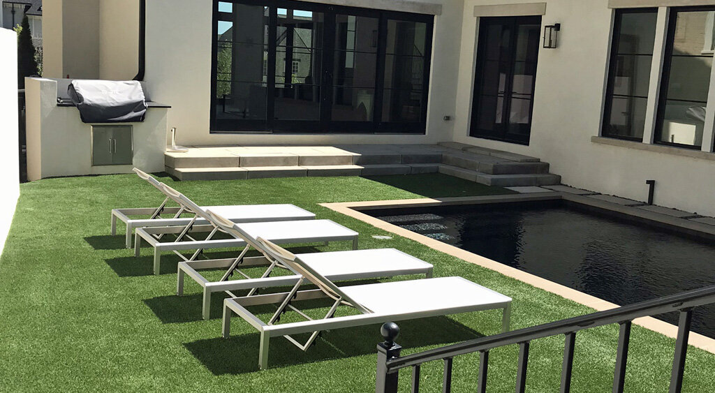 Artificial Grass Backyard Nashville Pool