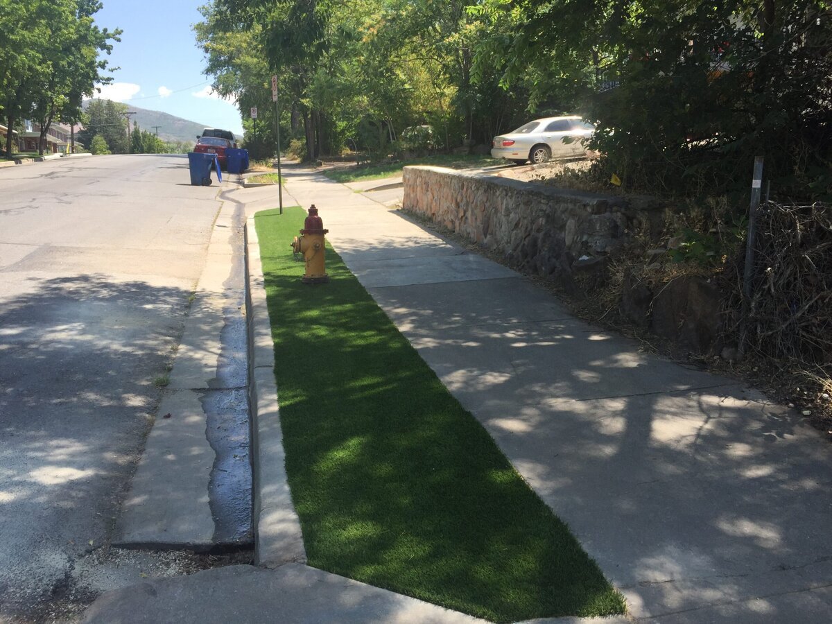 Artificial Grass Along Street Salt Lake City Utah