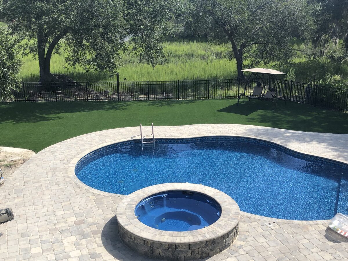 Charleston Grass365 Artificial Turf Behind Pool