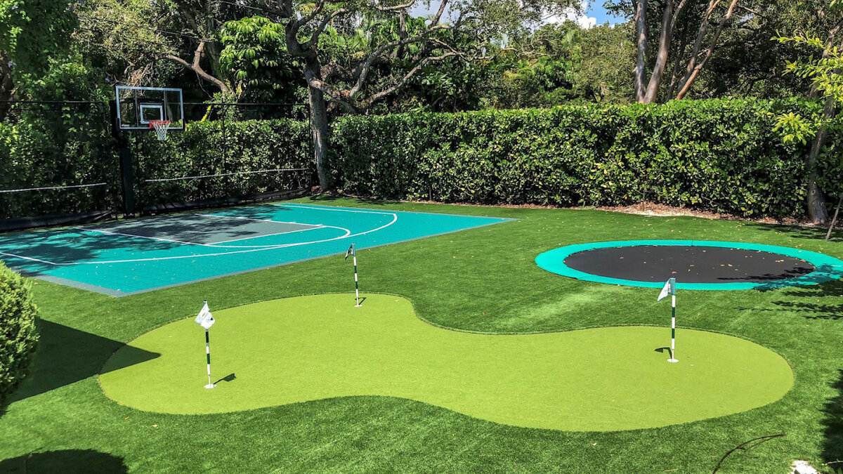 Denver Backyard Turf Court and Putting Green