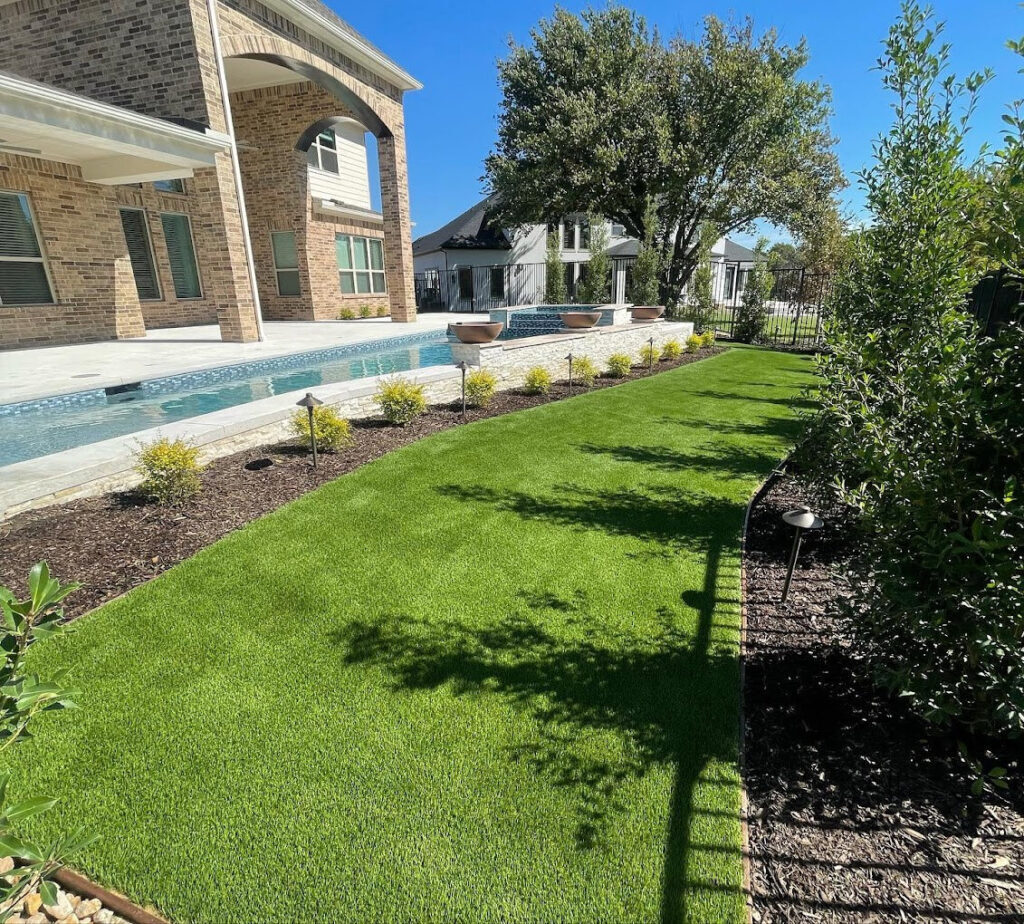Denver Backyard Turf Behind Pool