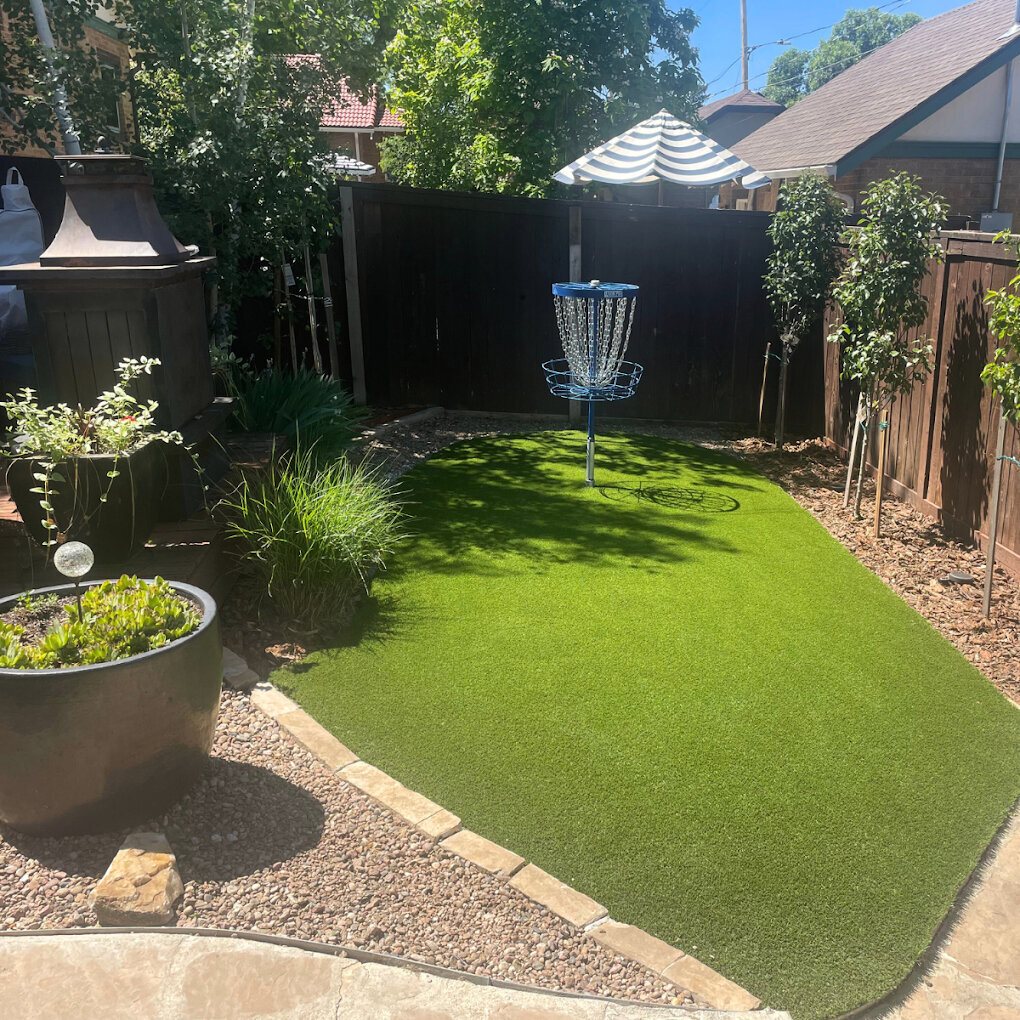 Denver Backyard Turf with Disc Golf Goal