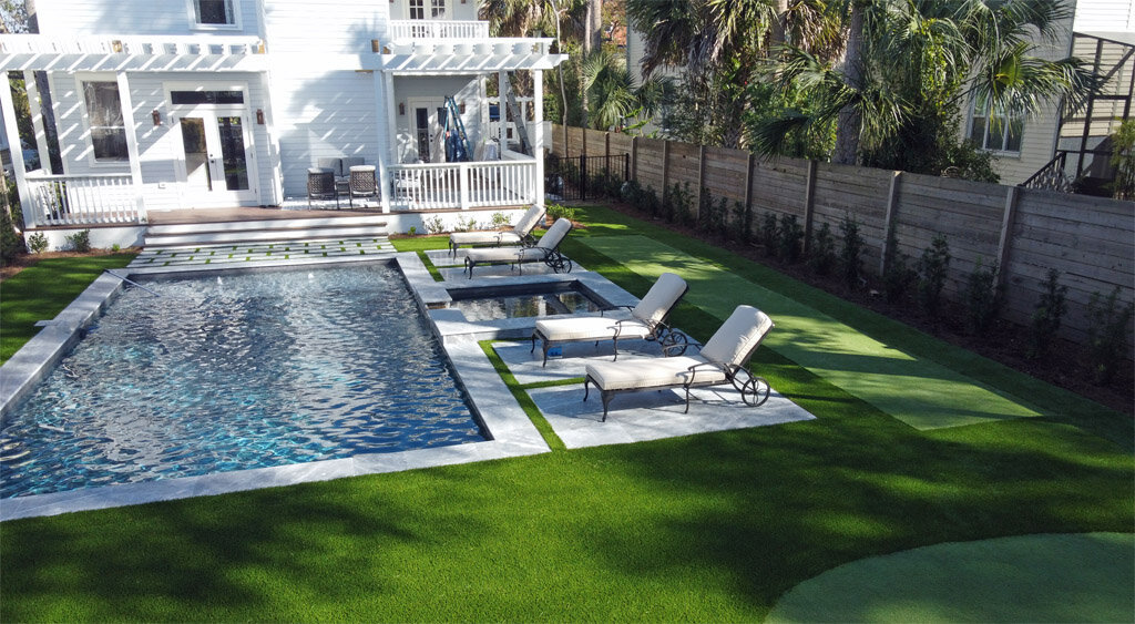 Grass365 Synthetic Grass Backyard Pool