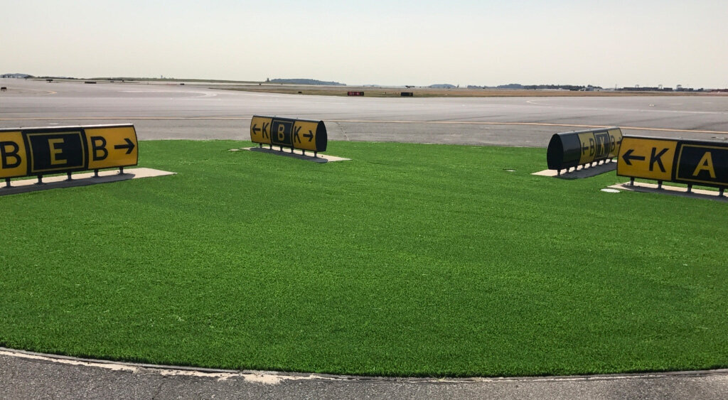 Logan Airport synthetic grass installation