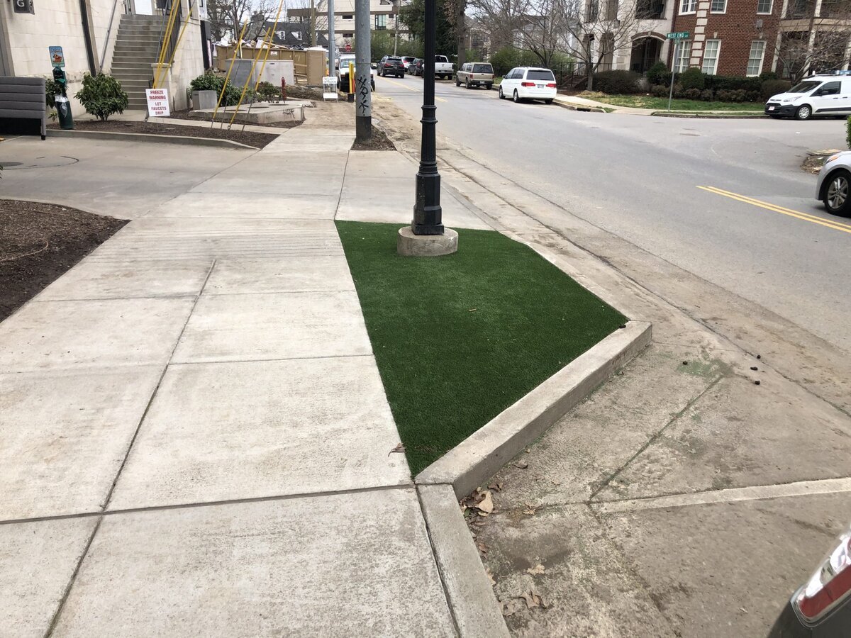 Small Turf Install Along Street Nashville