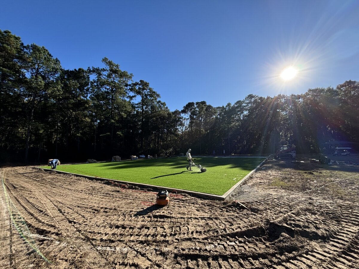 Soccer Field and Play Space For School Brushing Infill