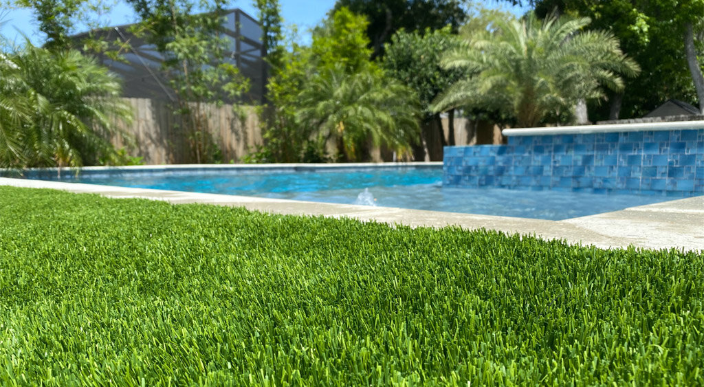 Synthetic Turf next to pool
