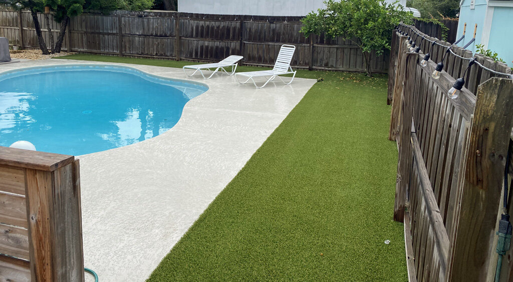 Tan73 Synthetic Turf Around Pool