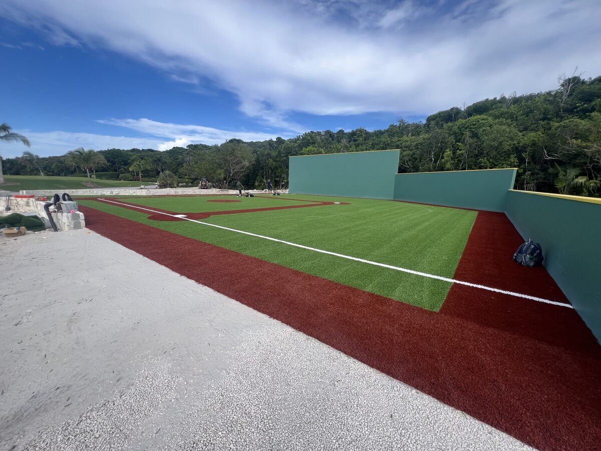 Warning Track View Artificial Turf Baseball Field Bahamas