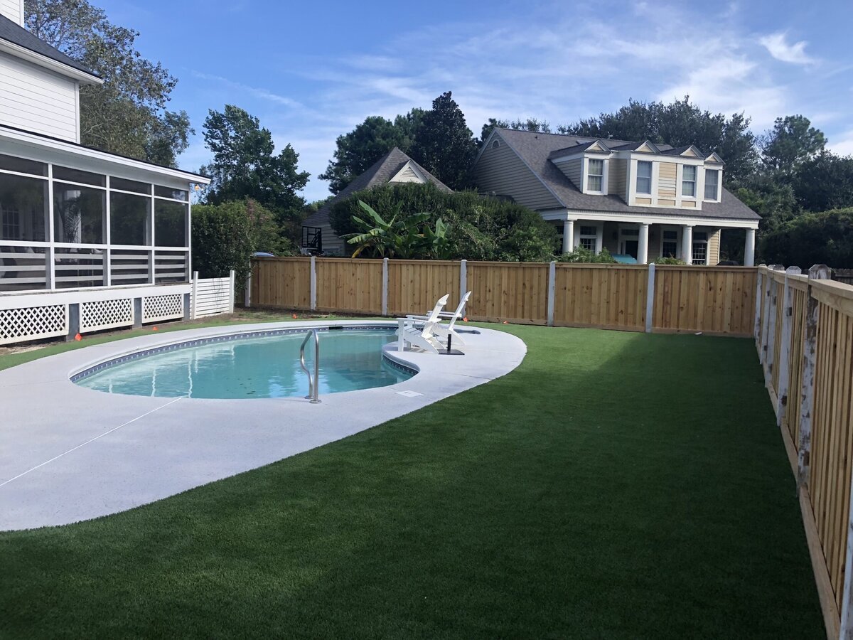 Artificial Turf Around Pool Charleston