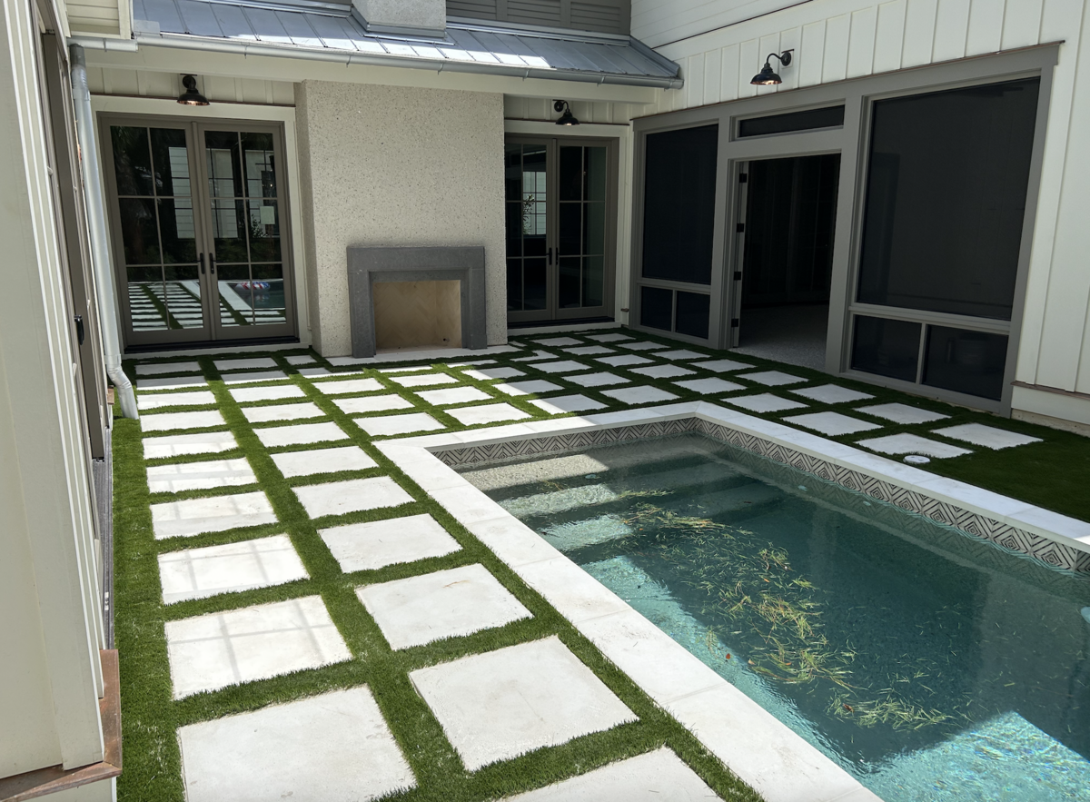 Artificial Turf Around Pool