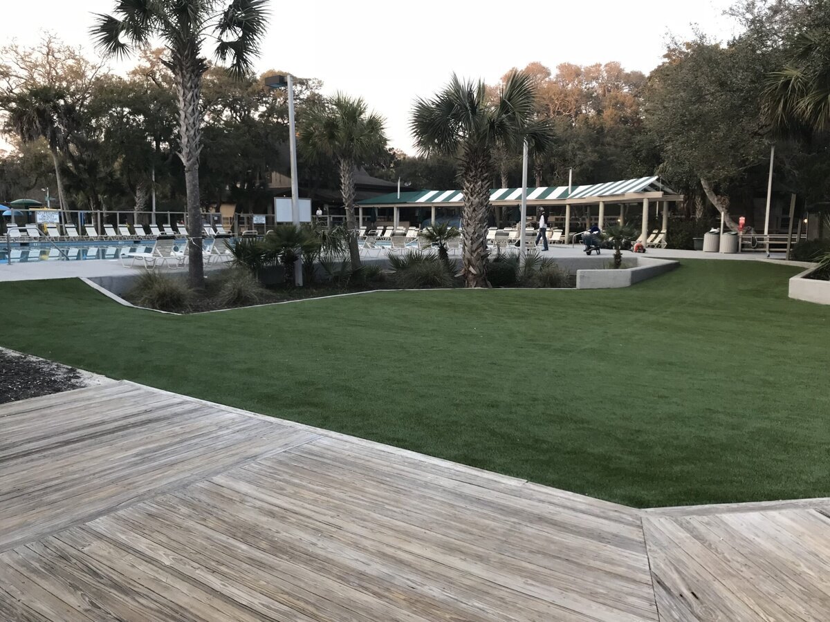Artificial Turf at Kiawah Around Pool