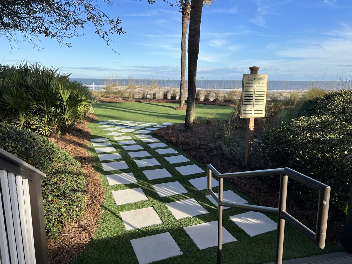Artificial Turf For Lawn and Walkway To Beach Hilton Head