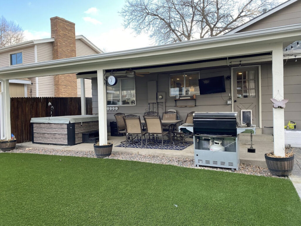 Backyard Denver Artificial Grass Off Covered Patio