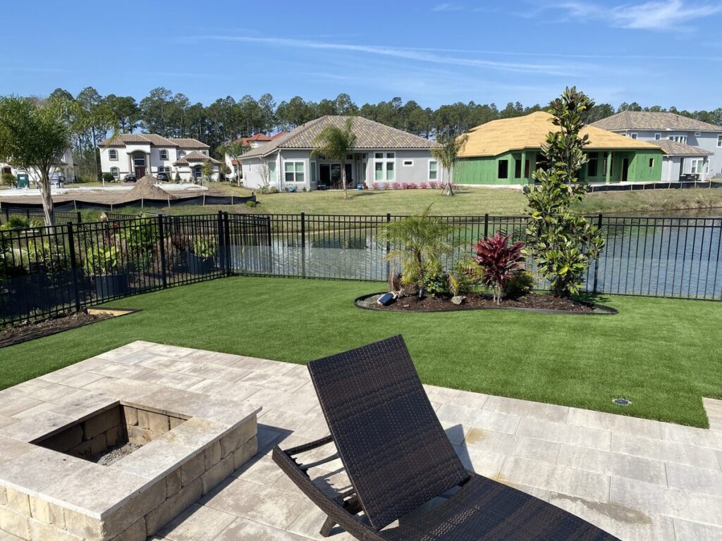 backyard artificial grass jacksonville with lake