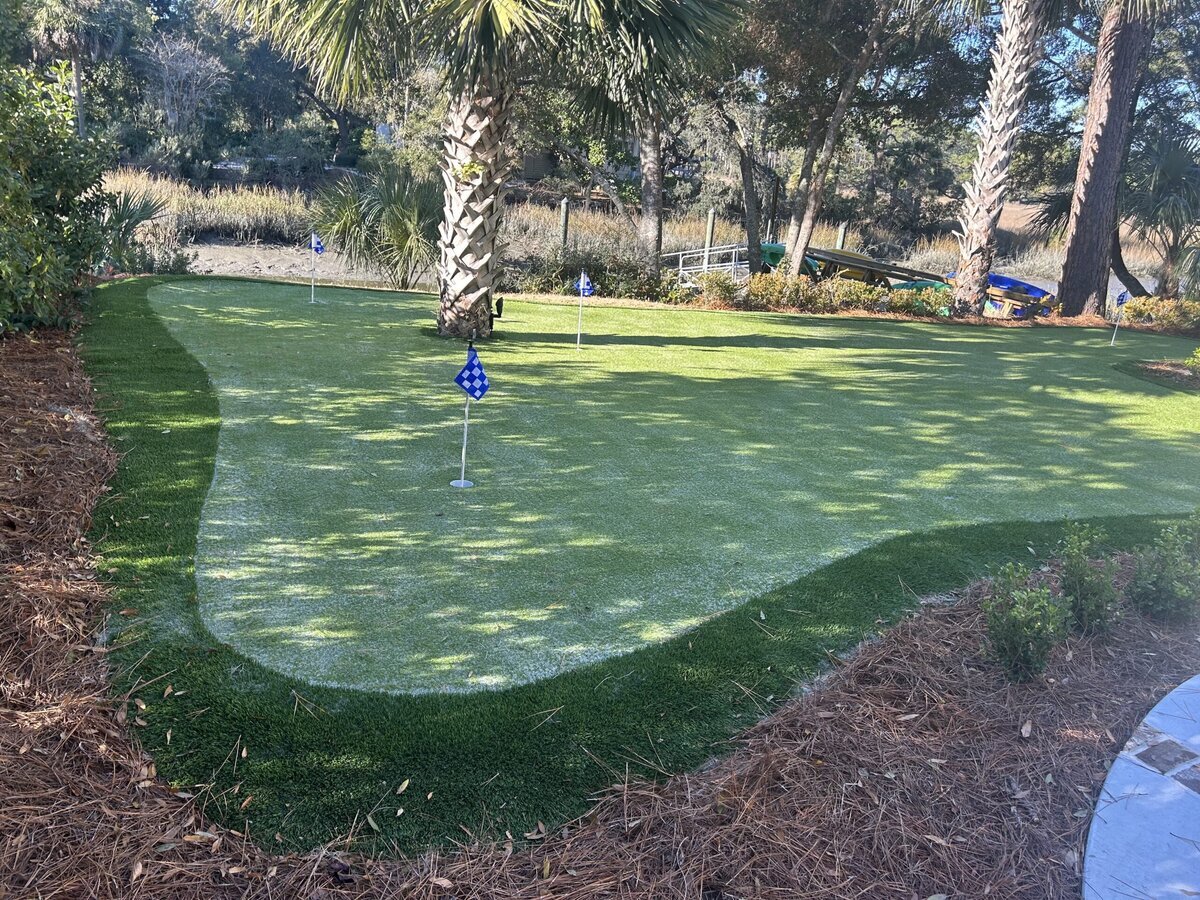 Backyard Putting Green Around Tree Savannah