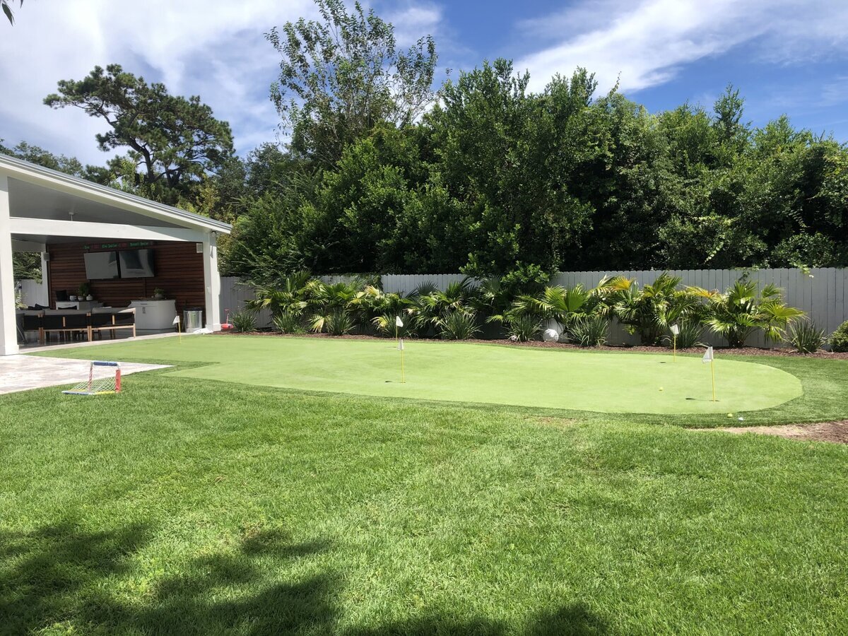 Backyard Putting Green with Fringe Turf Charleston SC