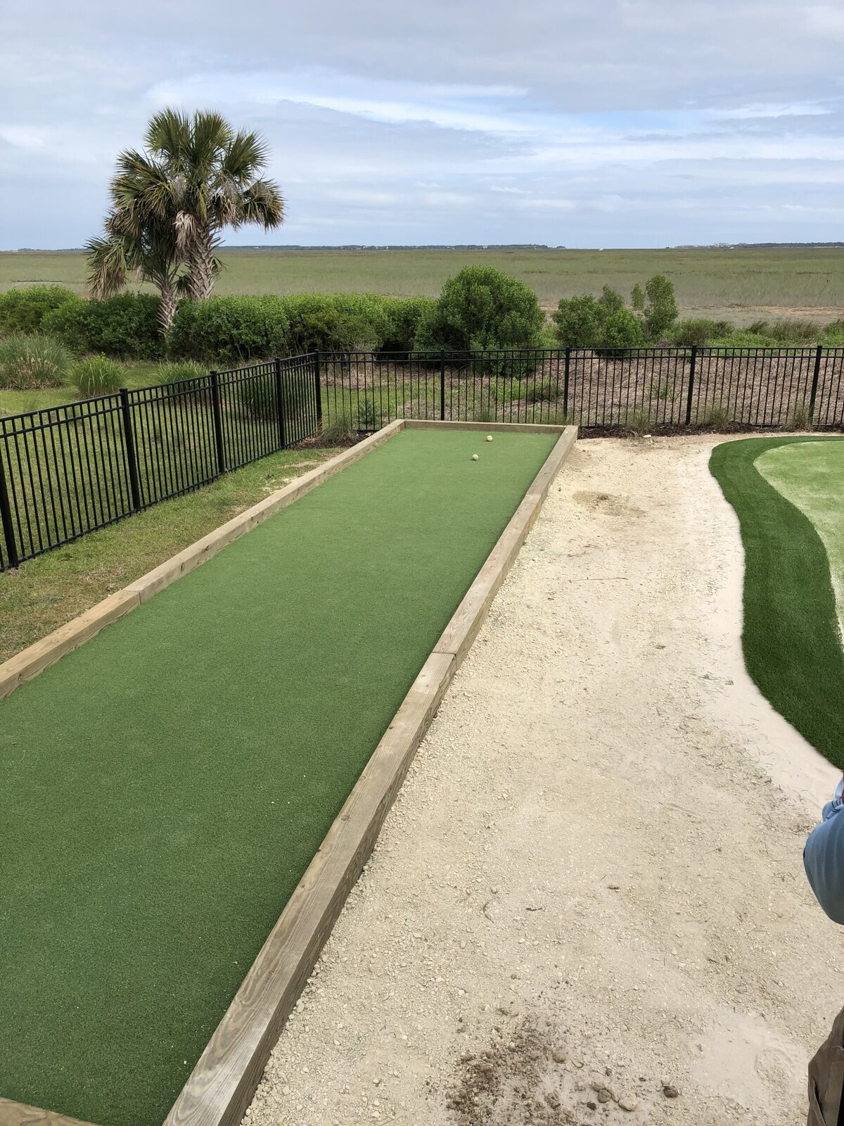 Bocce Ball Court in Backyard Charleston