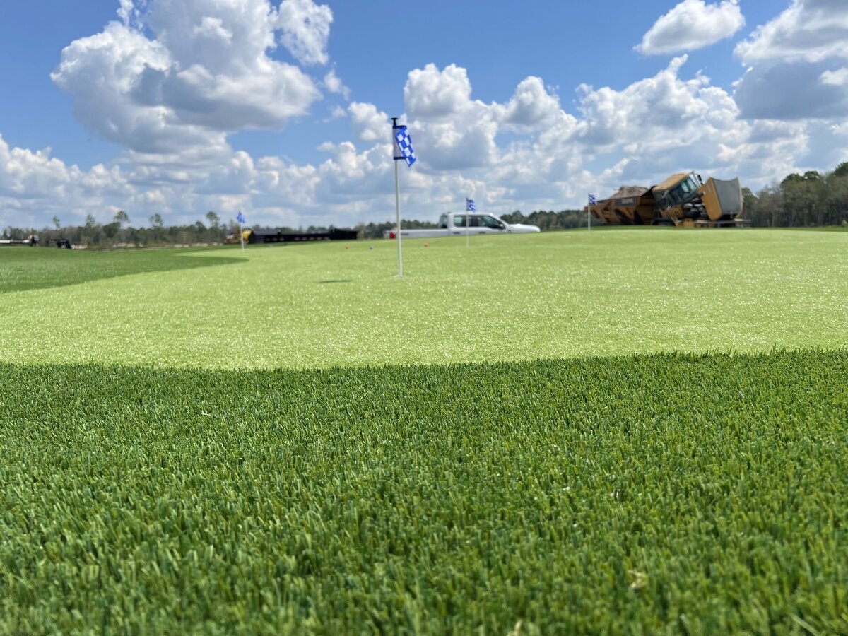 Golf Ball View Of Fringe Turf For Backyard Putting Green