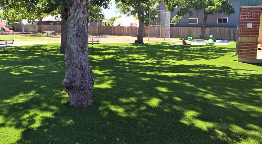 School Campus Play Area From Artificial Grass Playground