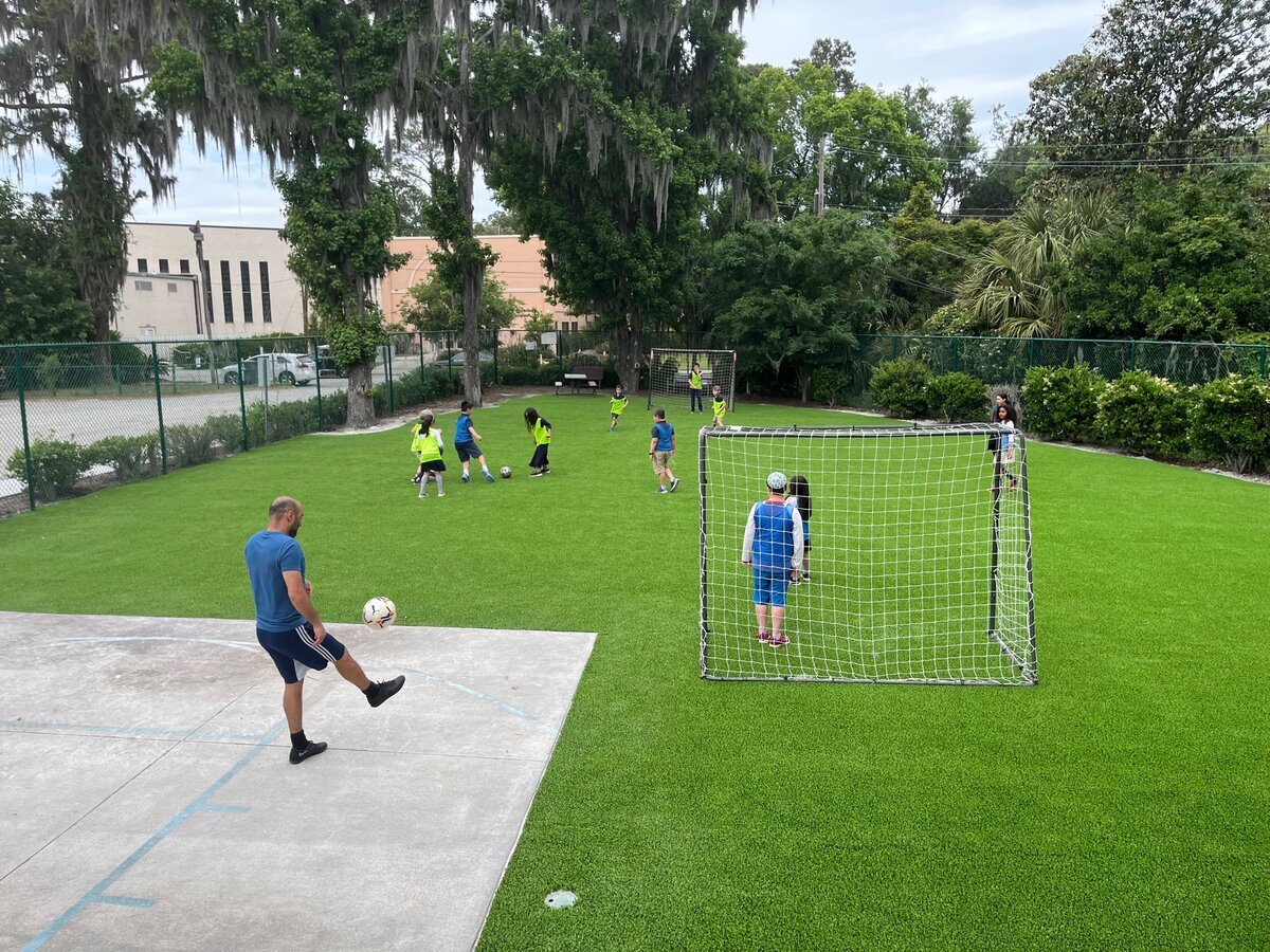 School Soccer Play Area Artificial Turf Savannah