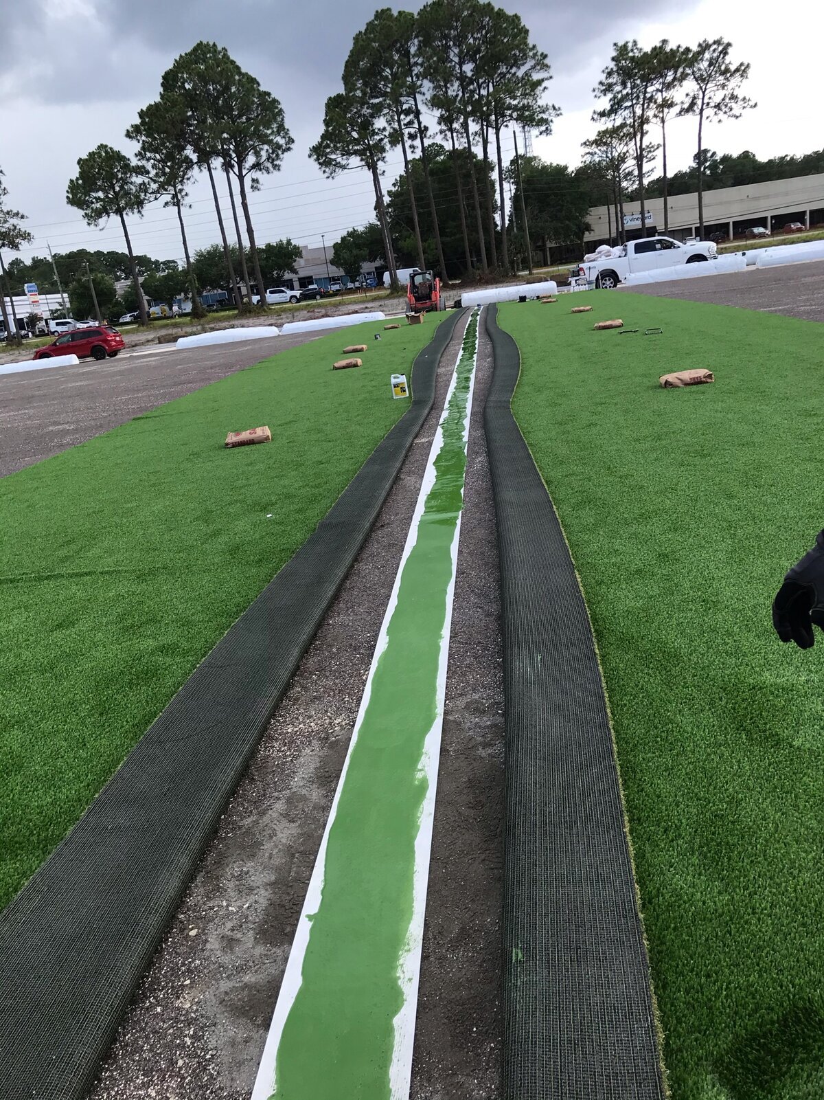 Seam Being Glued Installation Process