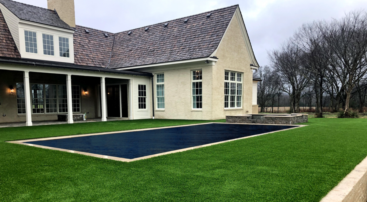 Synthetic Grass Lawn Around Pool Nashville TN