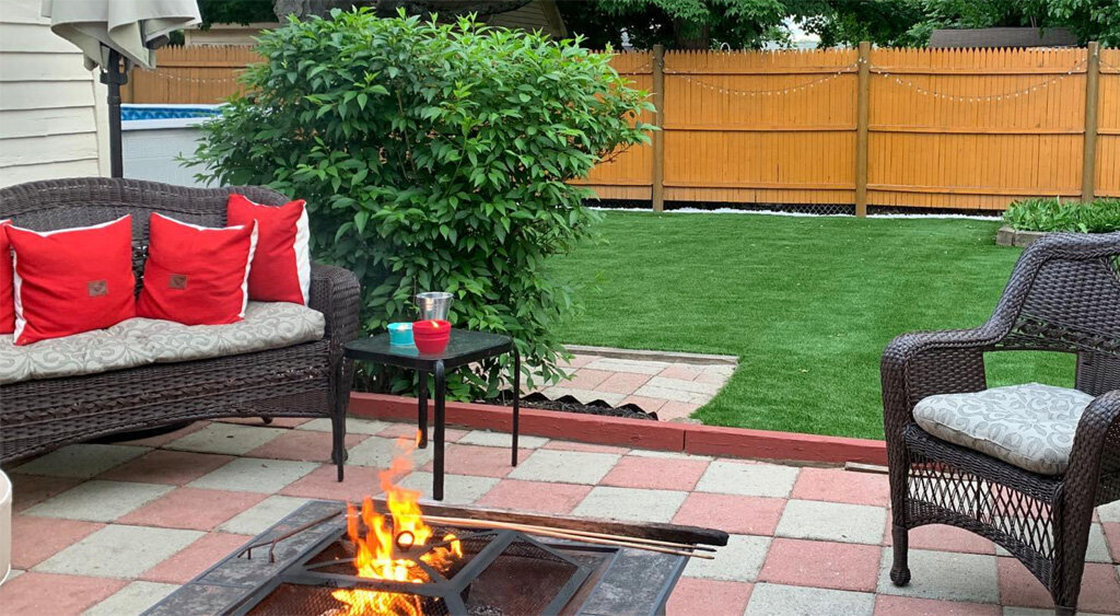 Synthetic Grass Off Patio