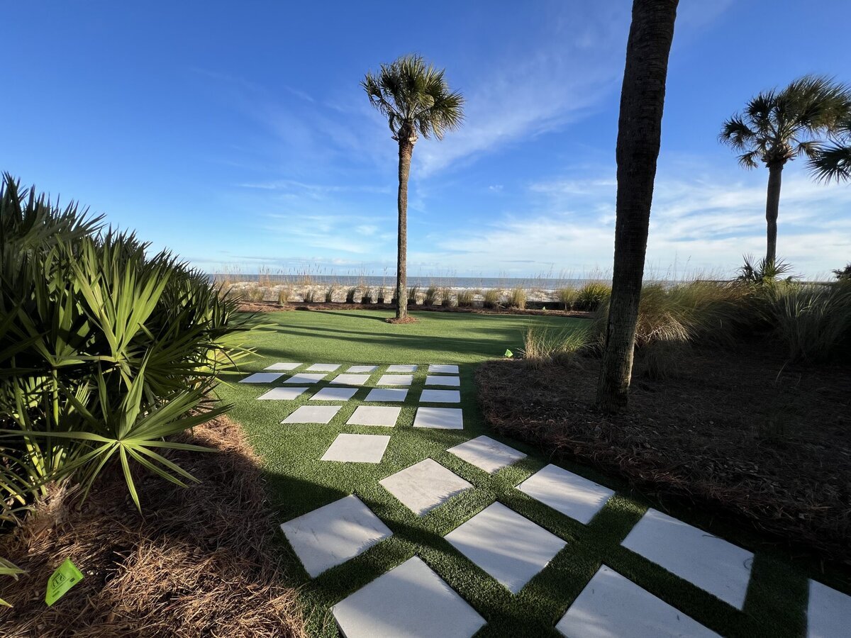 Walkway to beach artificial turf