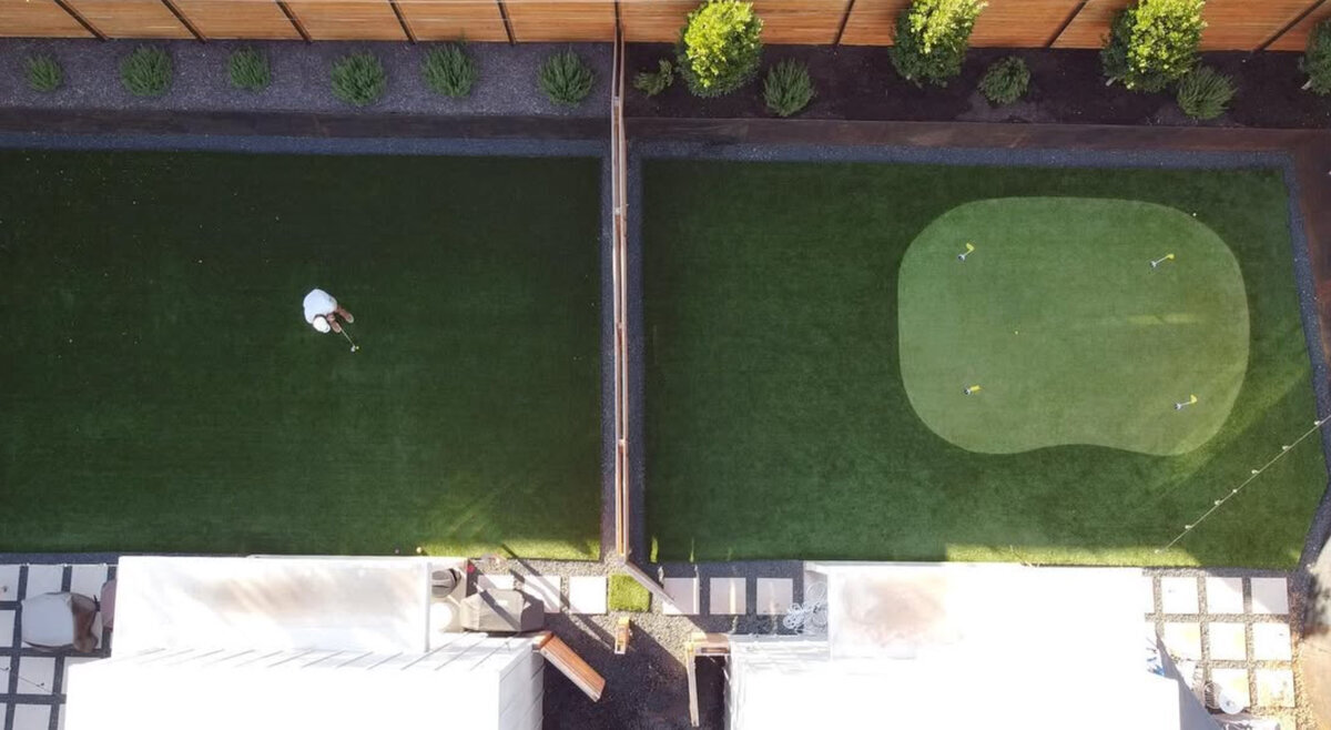 Backyard Putting Green Neighbors Lob Shot