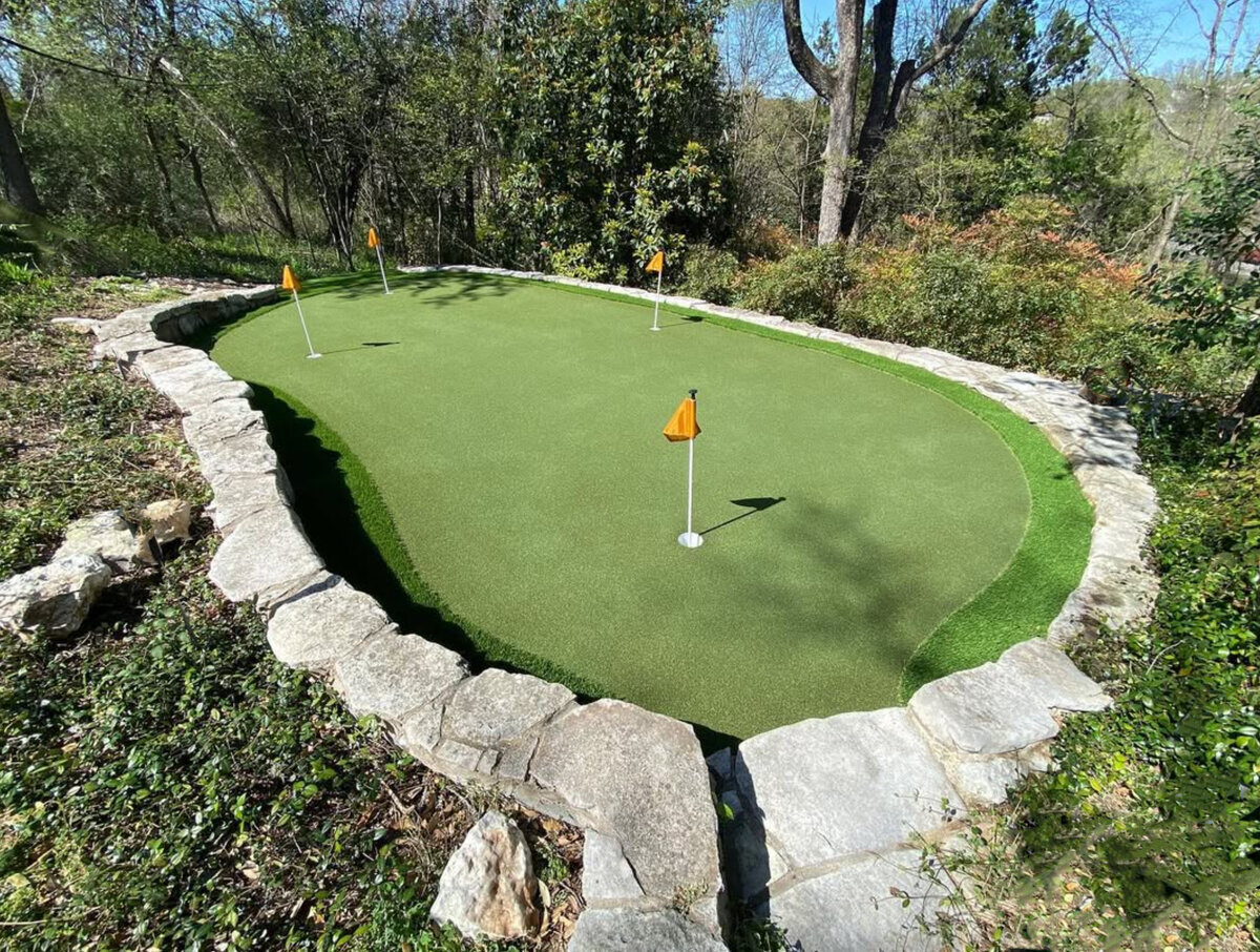 Backyard Putting Green Small on Terrace Austin