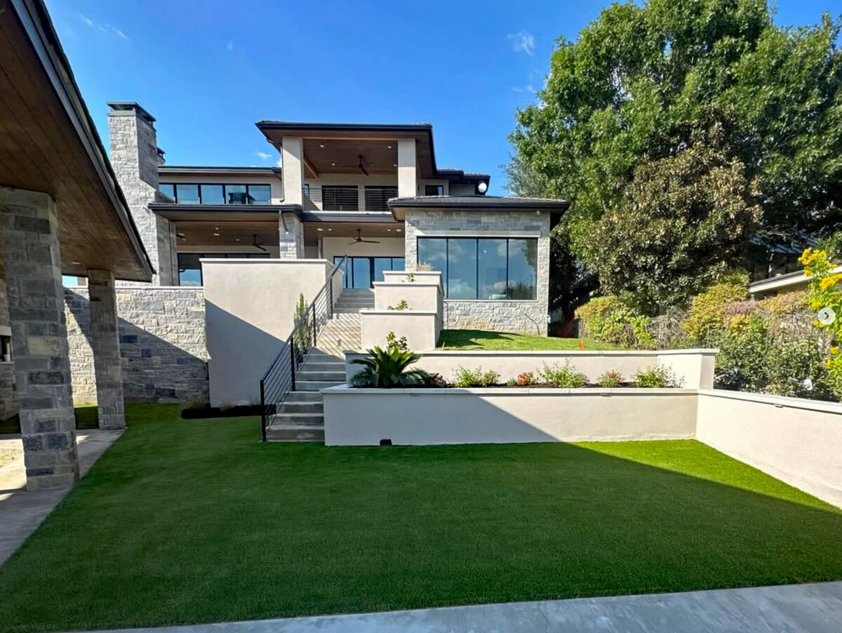 Lower Synthetic Turf Lawn Off Carport in Austin