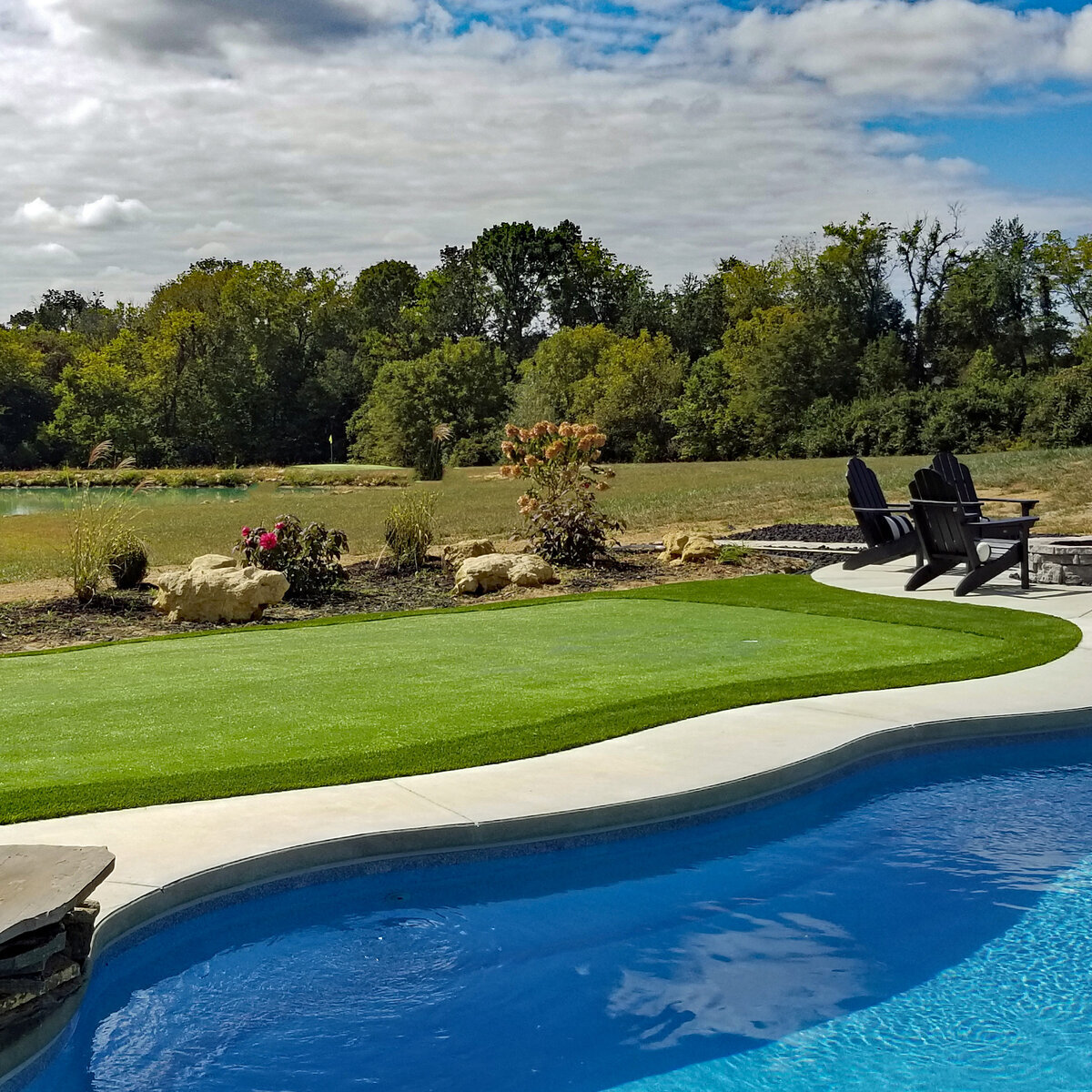 Backyard Putting Green Off Pool Deck Lexington